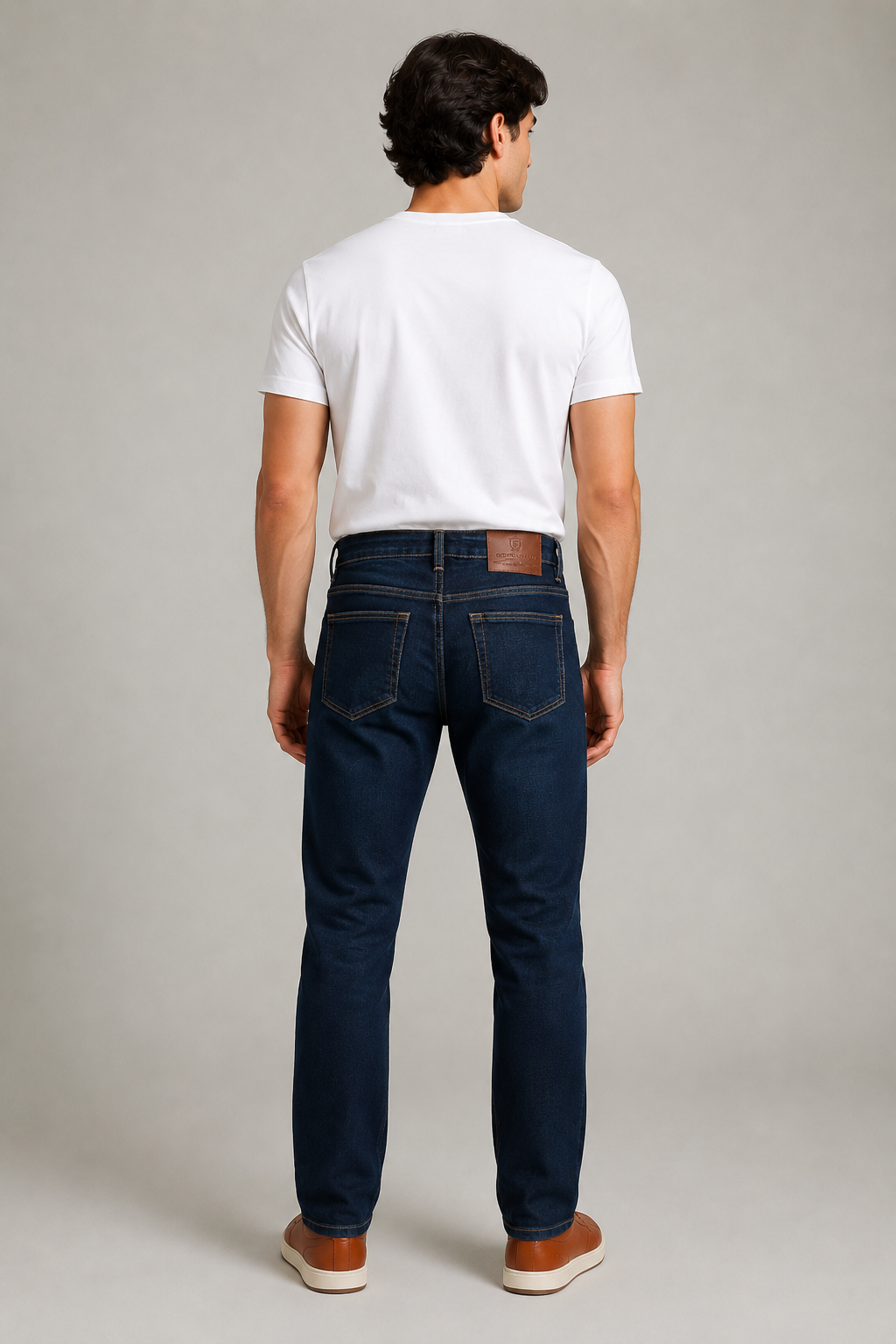 Jeans Para Hombre Mezclilla Slim Deslavado Oscuro J61110 Azul