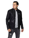 Chamarras Para Hombre Bobois Moda Casuales Slim Fit Invierno Chaqueta De Piel Sintetica Cazadora Para Caballero De Tacto Piel D35115 Negro