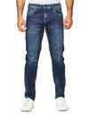 Jeans Para Hombre Mezclilla Deslavados Slim Fit J41105 Azul