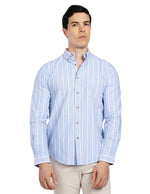 Camisas Para Hombre Regular Fit Oxford B51115 Azul