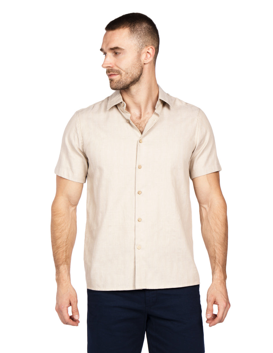 Camisas Para Hombre Regular Fit Solida B51359 Kaki