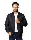 Chamarras Para Hombre Bobois Moda Casuales Ligera Con Bolsas Tipo Bomber Jacket De Cuello Alto Con Boton D35102 Negro