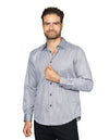 Camisas Para Hombre Bobois Moda Casuales De Manga Larga Con Estampado De Puntos Slim Fit B35316 2