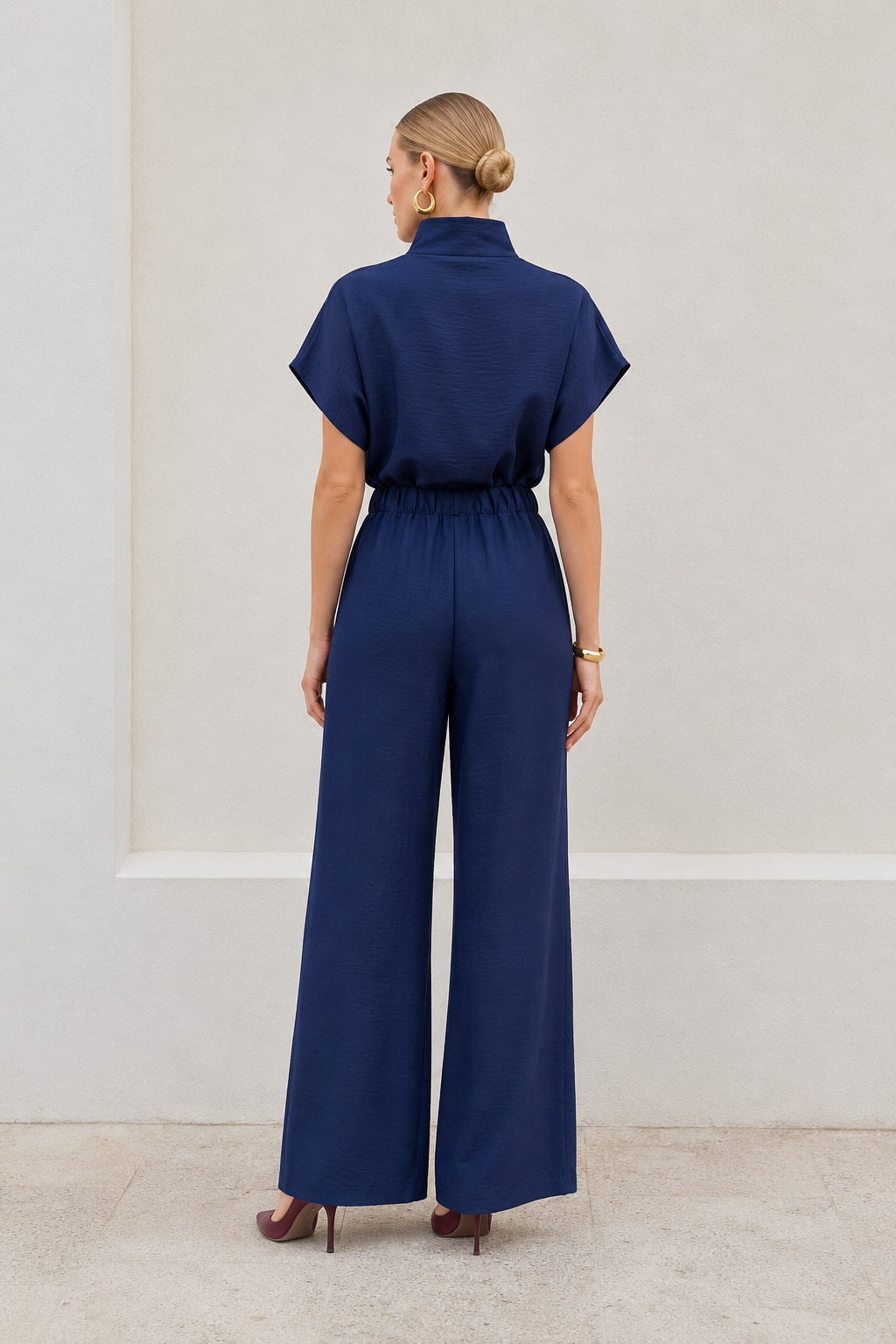 Pantalones Para Mujer Ancho Suelto Wide Leg W63119 Marino