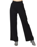 Pantalones Para Mujer Acampanados Comodos Con Resorte W43125 Negro