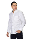 Camisas Para Hombre Bobois Moda Casuales Con Tejido Jacquard De Manga Larga Regular Fit B35112 Blanco