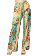 Pantalones Para Mujer Wide Leg Satinado W51129 Turquesa