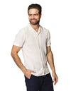 Camisas Para Hombre Bobois Moda Casuales Comoda Lisa De Manga Corta Con Textura De Cuello Abierto Relaxed Fit B41359 Hueso