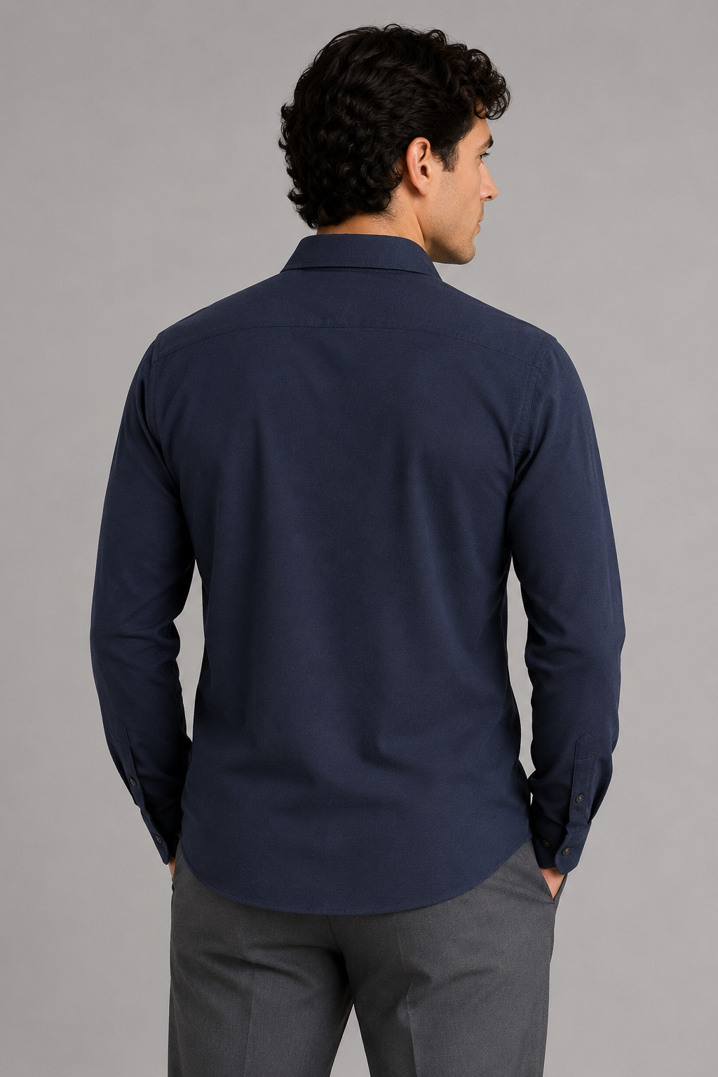 Camisas Para Hombre Piqué De Punto Super Stretch Non Iron B55405 Marino