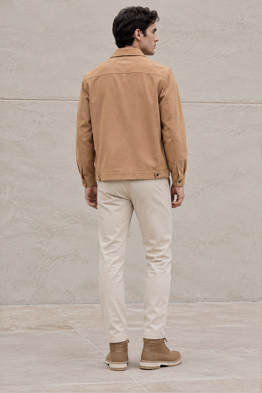 Sobrecamisas Para Hombre Suede De Doble Bolsillo Con Tapa B65413 Camel