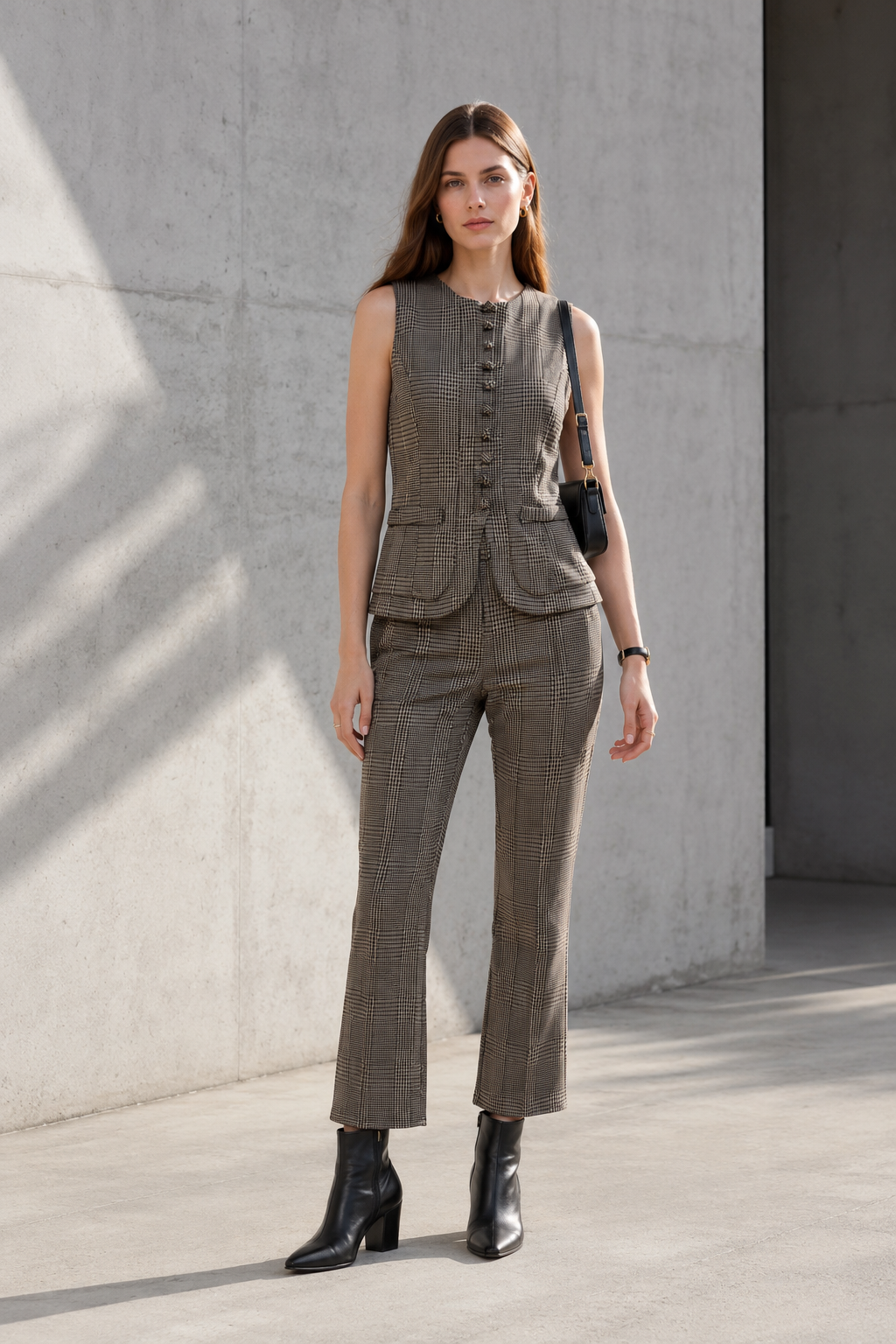 Pantalones Para Mujer De Cuadros W63102 Unico