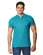 Playeras Polo Para Hombre Lisa De Manga Corta Cuello Mao APCMAO Esmeralda