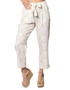 Pantalones Para Mujer Bobois Moda Casuales Corto Con Amarre Tipo Lino Con Estampado De Tiro Alto W41118 Unico