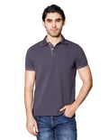 Playeras Polo Para Hombre Con Textura A45406 Gris