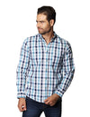 Camisas Hombre Bobois Casuales De Manga Larga Con Estampado De Cuadros Relaxed Fit B35107 Verde