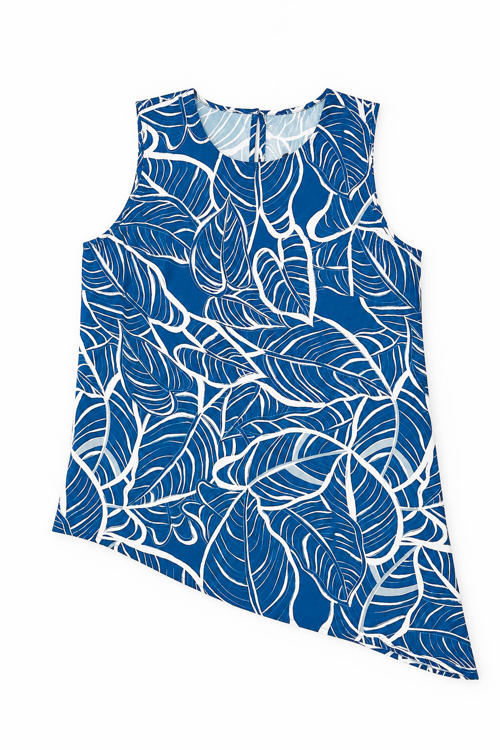 Blusas Para Mujer Fresca Ligera Asimetrica Sin Mangas N61119 Azul