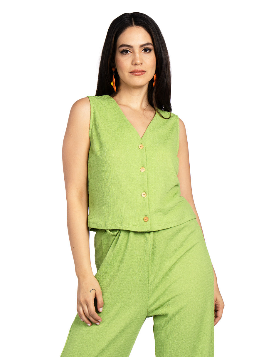 Blusas Para Mujer Tipo Chaleco Corrugado N51157 Lima