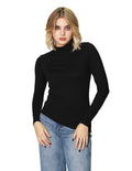 Sueteres Para Mujer Liso De Cuello Alto O43202 Negro