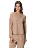 Blusas Para Mujer Basica De Manga Larga N43142 Taupe