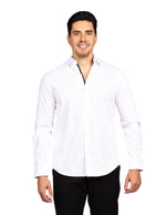 Camisas Para Hombre Slim Fit Textura B51302 Blanco