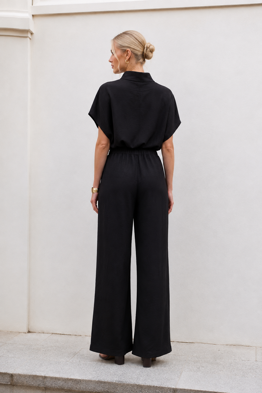 Pantalones Para Mujer Ancho Suelto Wide Leg W63119 Negro