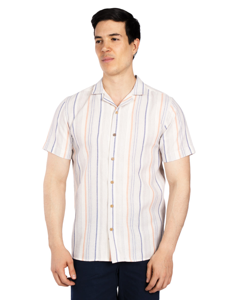 Camisas Para Hombre Resort Estampada B51364 Gris