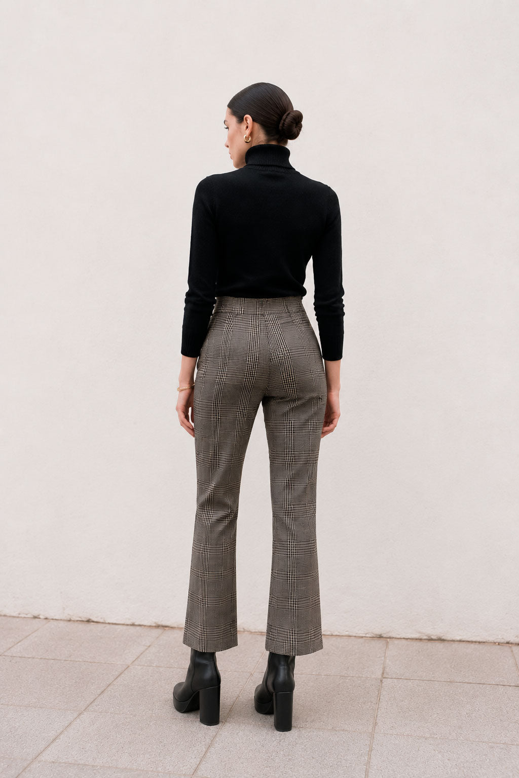 Pantalones Para Mujer De Cuadros W63102 Unico