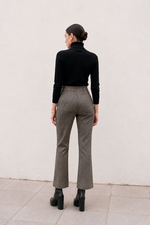 Pantalones Para Mujer De Cuadros W63102 Unico