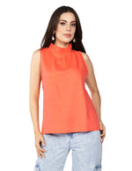 Blusas Para Mujer Tipo Lino Sin Mangas N51150 Coral