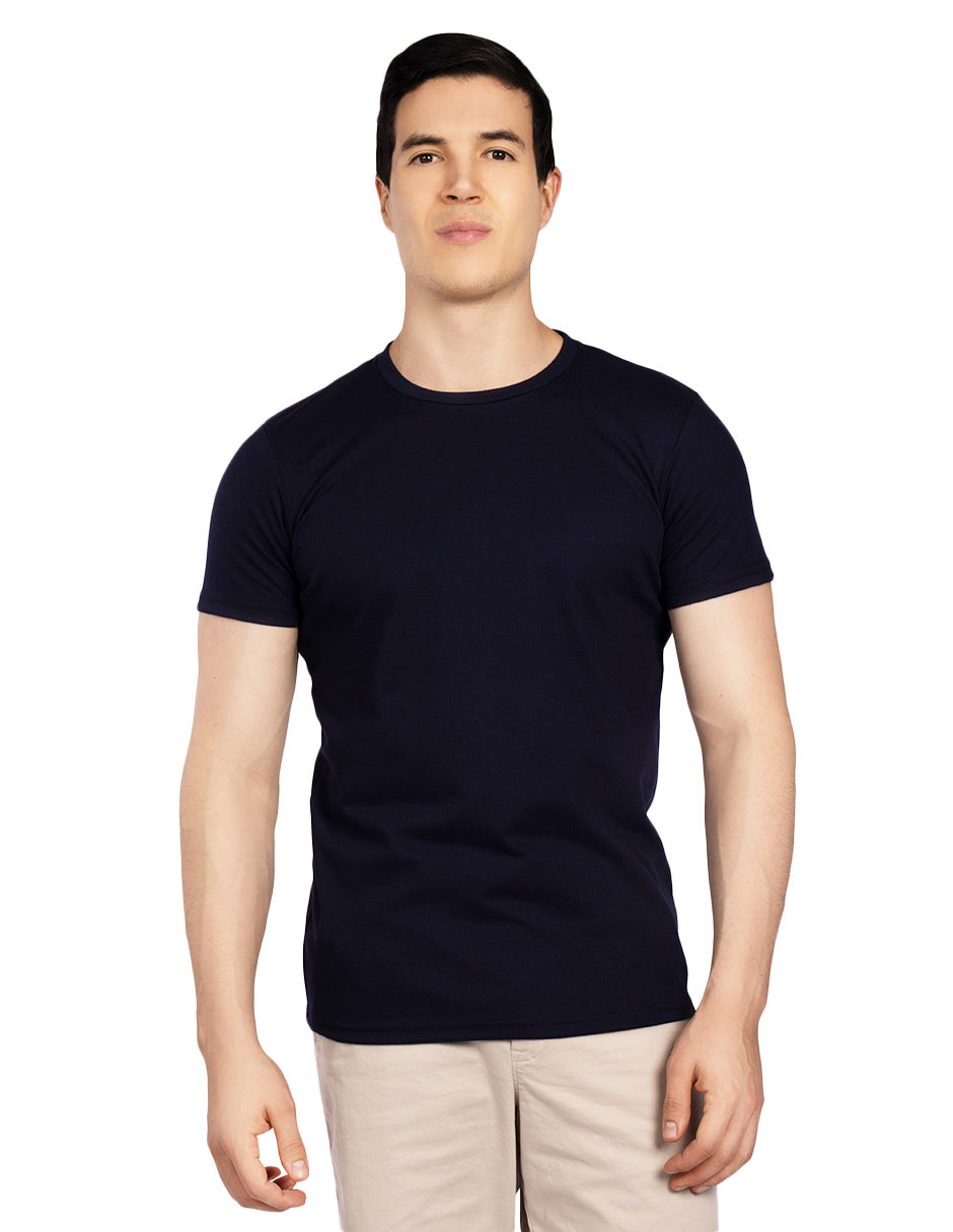 Playeras Para Hombre Slim Fit Microcostura A51301 Negro