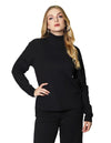 Blusas Para Mujer Acanalada Cuello Alto N43146 Negro