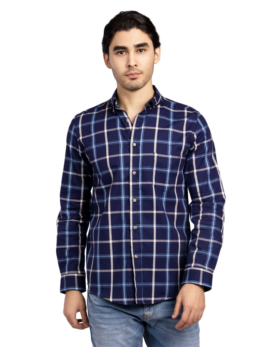 Camisas Para Hombre Regular Fit B51105 Marino