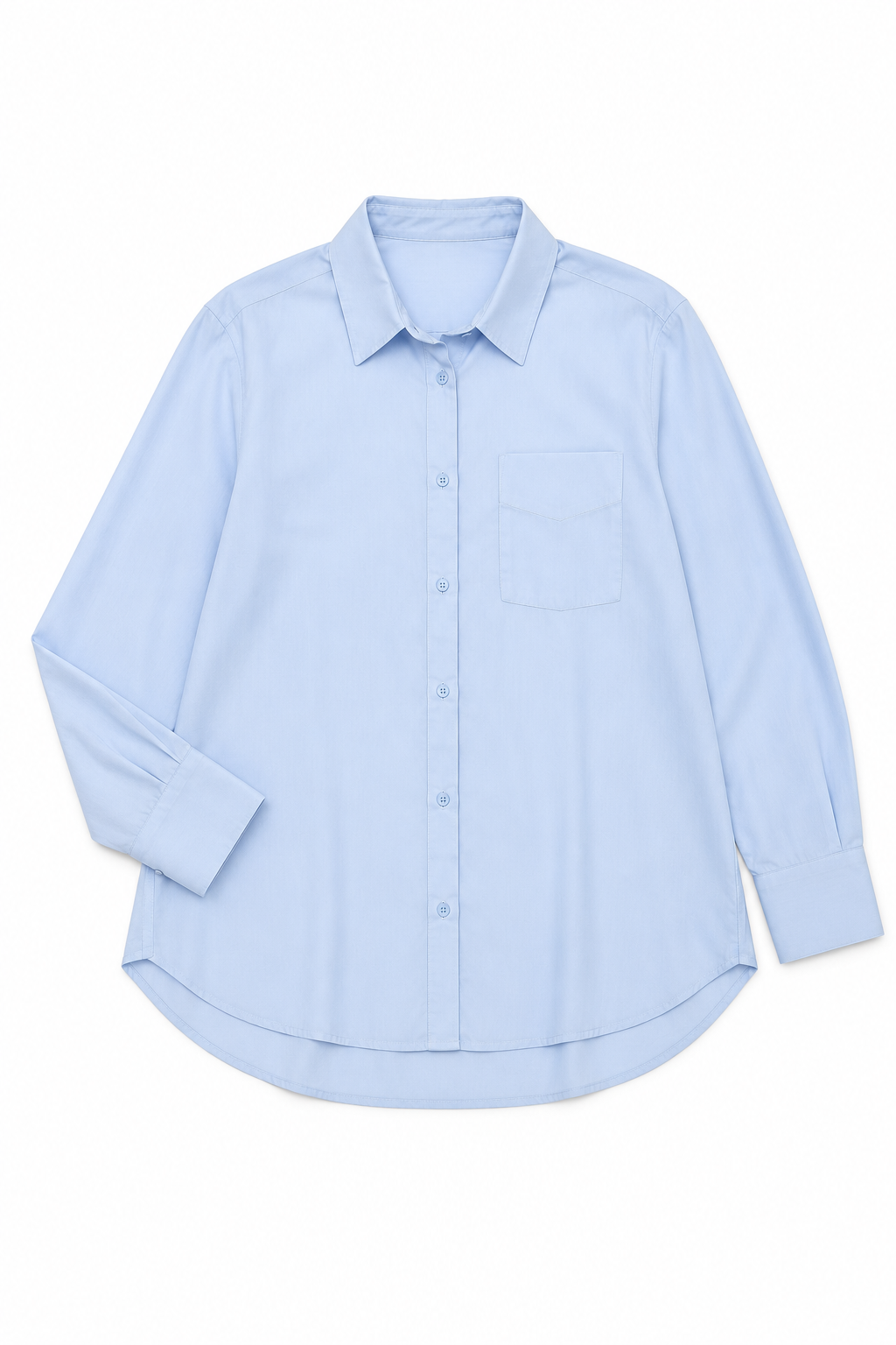 Blusas Para Mujer Camisera Oversize Popelina N61109 Azul