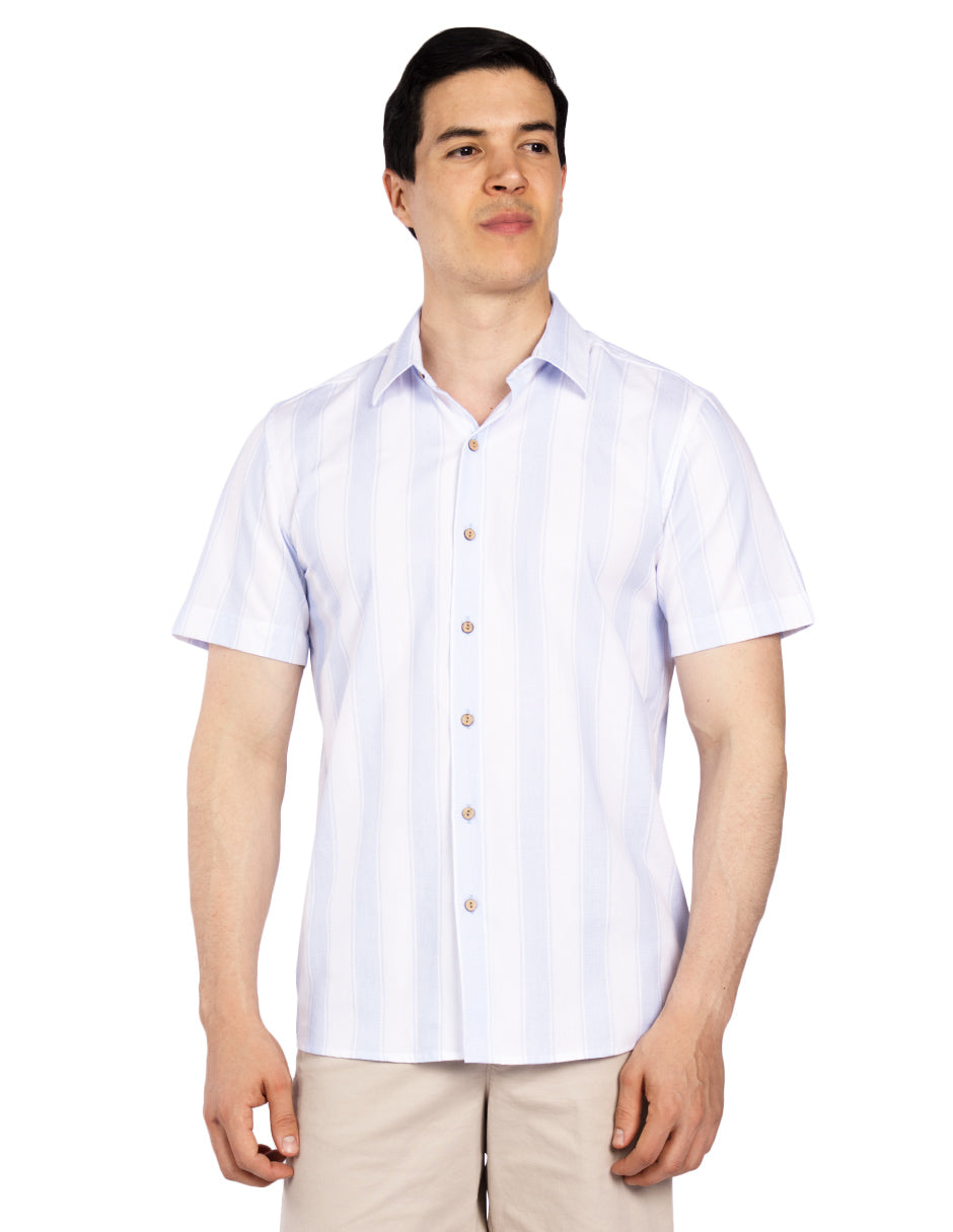 Camisas Para Hombre Dobbie Con Textura B51356 Cielo