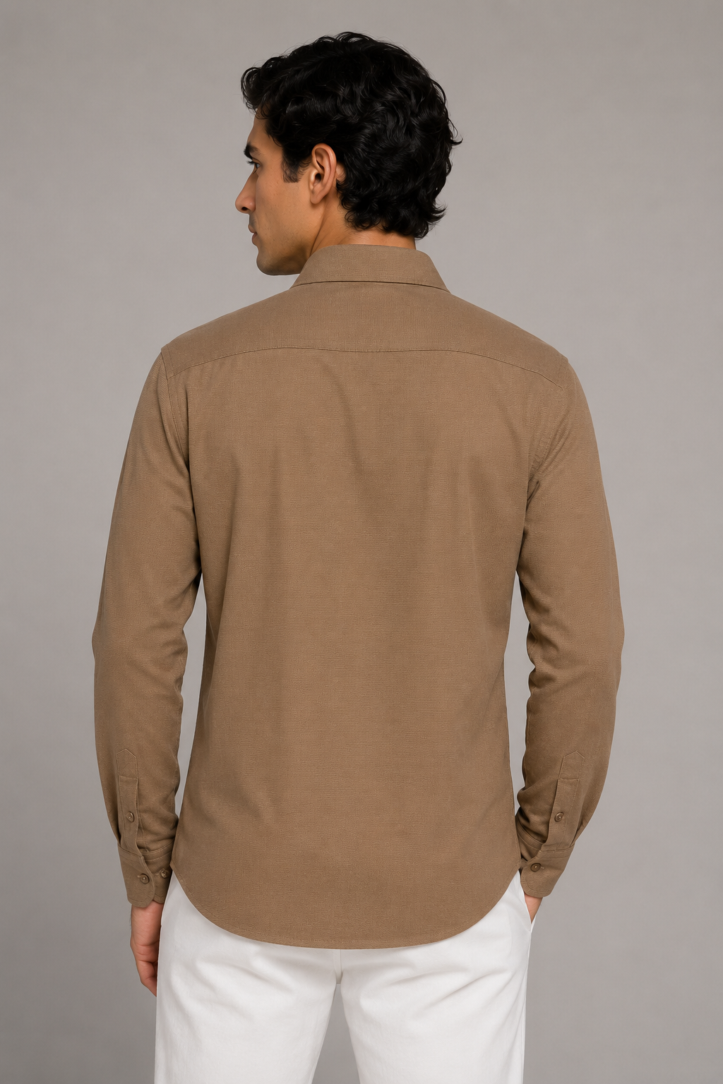 Camisa para Hombre Micropanal Antiarrugas B61403 Camel