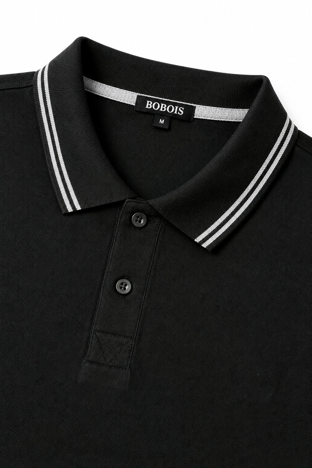 Playeras Polo Para Hombre Básica con Rayas APOLRS Negro