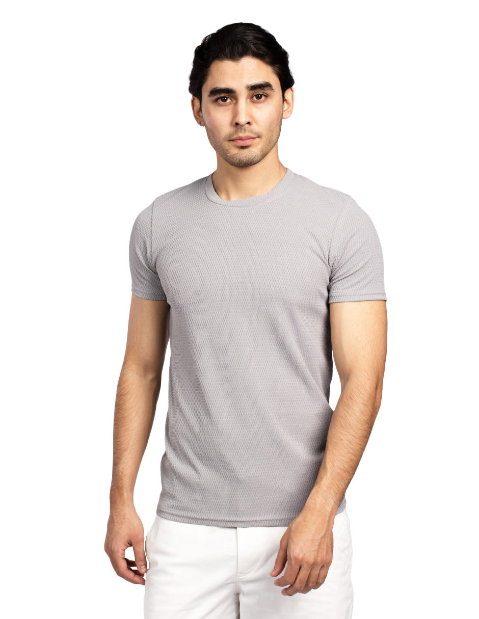 Playeras Para Hombre Con Textura A51305 Gris