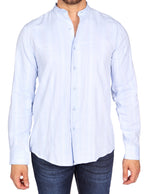 Camisas Para Hombre Cuello Mao Dobby B51322 Cielo