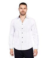 Camisas Para Hombre Slim Fit Microestampado B51314 Blanco