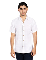 Camisas Para Hombre Textura Jacquard B51367 Blanco
