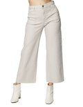 Jeans Para Mujer Cortos Lisos Tiro Alto V43100 Beige