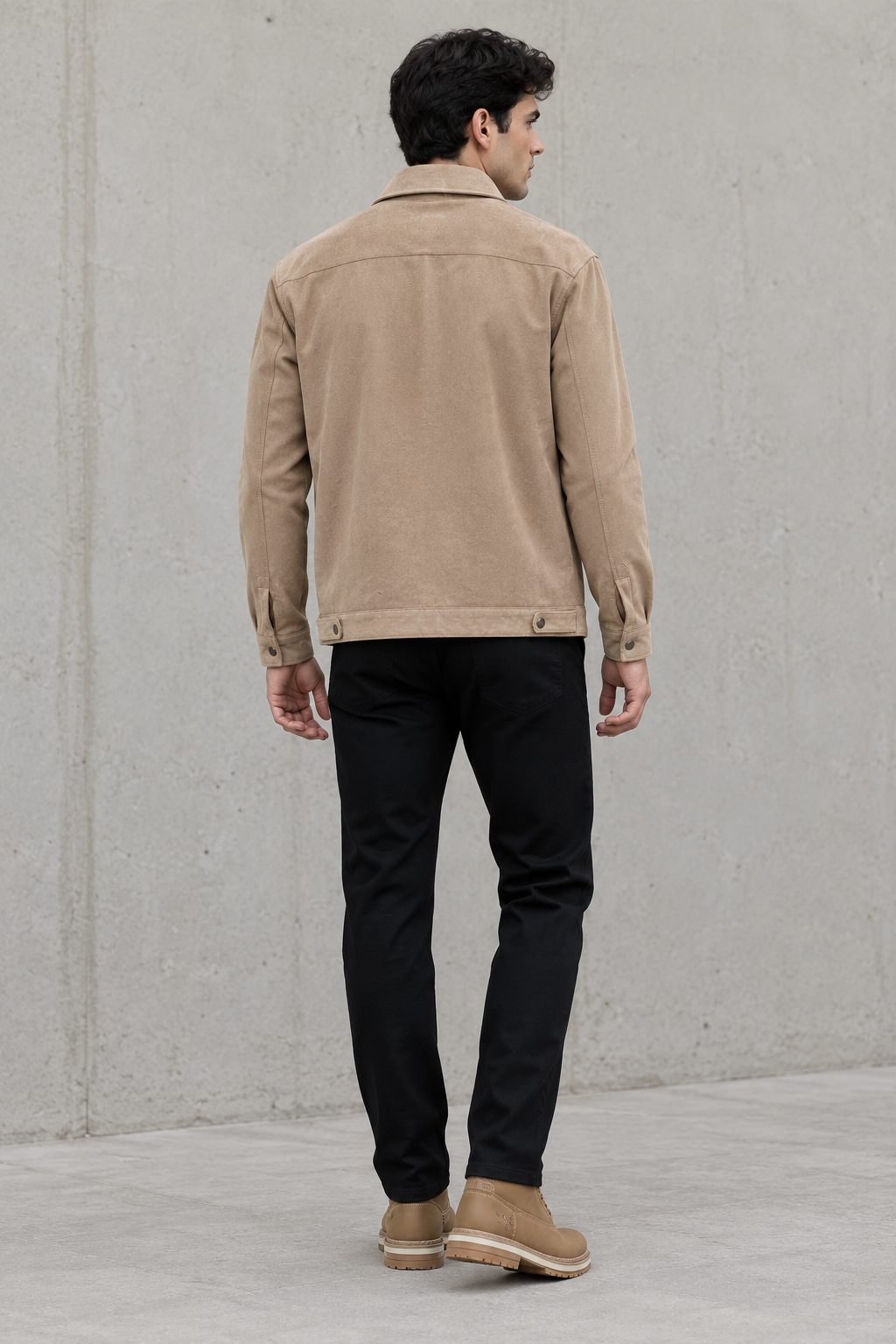 Sobrecamisas Para Hombre Suede De Doble Bolsillo Con Tapa B65413 Kaki