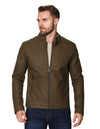 Chamarras Para Hombre Bobois Moda Casuales Slim Fit Invierno Chaqueta De Piel Sintetica Cazadora Para Caballero De Tacto Piel D35113 Chocolate