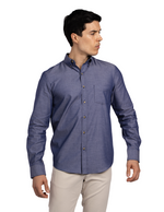 Camisas Para Hombre Manga Larga Essential B51101 Marino