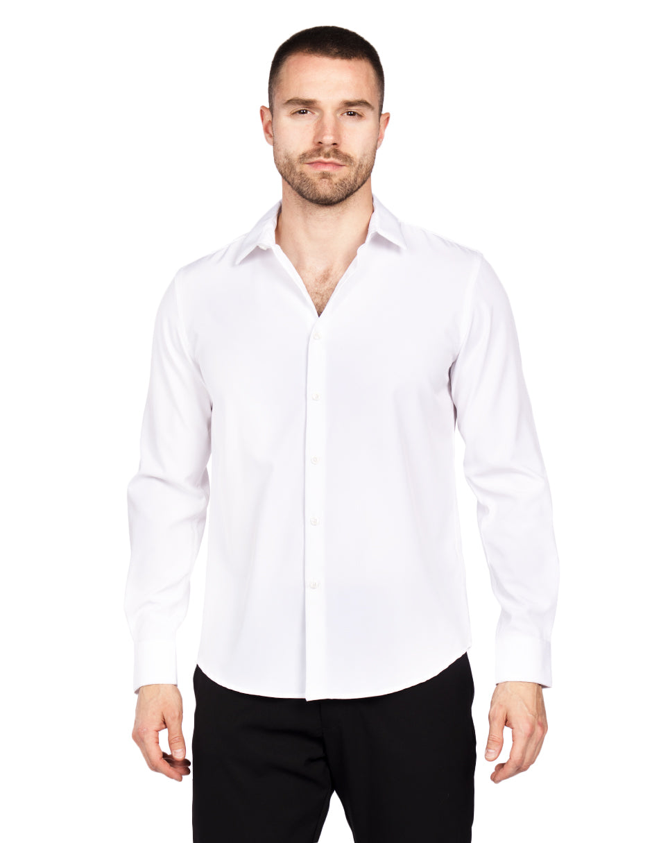 Camisas Para Hombre Regular Fit Sin Arrugas BPOP4W Blanco