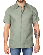 Camisas Para Hombre Textura Jacquard B51367 Olivo