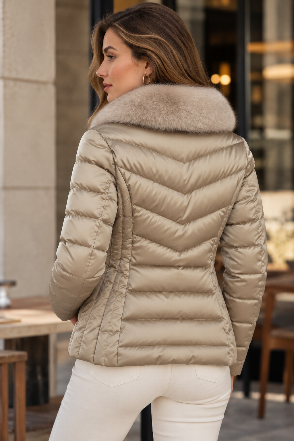 Chamarras Para Mujer Brillo Suave Acolchada Con Peluche Q43205 Dorado