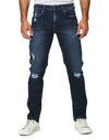 Jeans Para Hombre Mezclilla Rasgado Slim Fit J41107 Azul