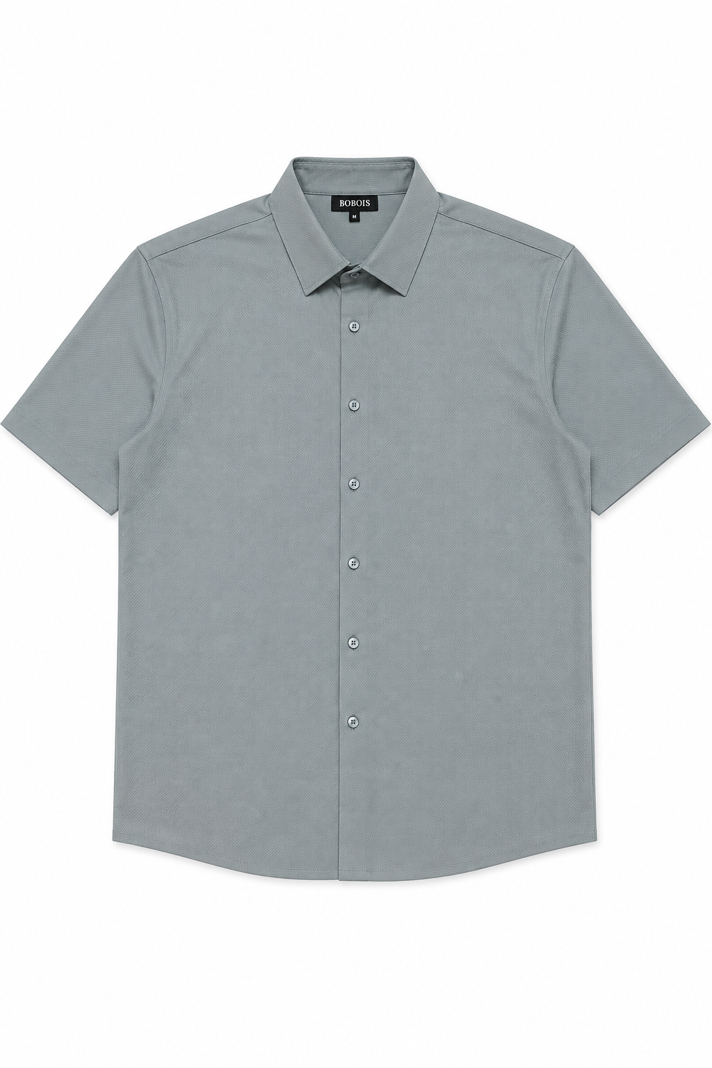 Camisa para Hombre Manga Corta Jacquard Sin Costura Antiarrugas B61451 Gris