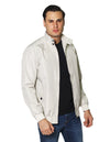 Chamarras Para Hombre Bobois Moda Casuales Ligera Con Bolsas Tipo Bomber Jacket De Cuello Alto Con Boton D35102 Beige